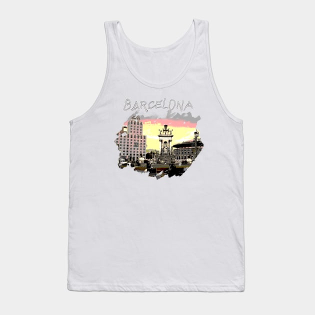 Plaza Catalunya Barcelona Tank Top by neteor